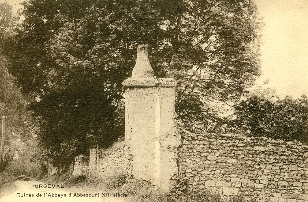 03 pilier et mur abbecourt carte postale vers 1910 1920